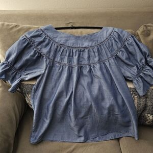 Ann Taylor Milkmaid Top, Chambray SZ SMALL